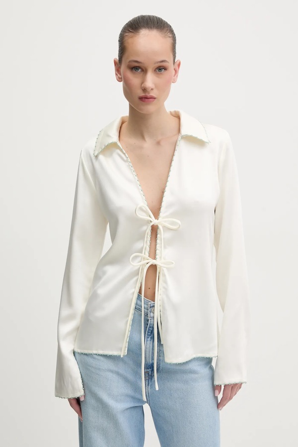 Блузка Desigual ERIS колір бежевий