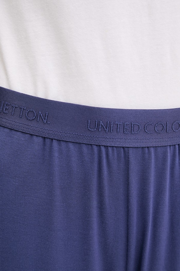 Піжамні штани жіночі з модалем United Colors of Benetton колір темно-синій фото 4
