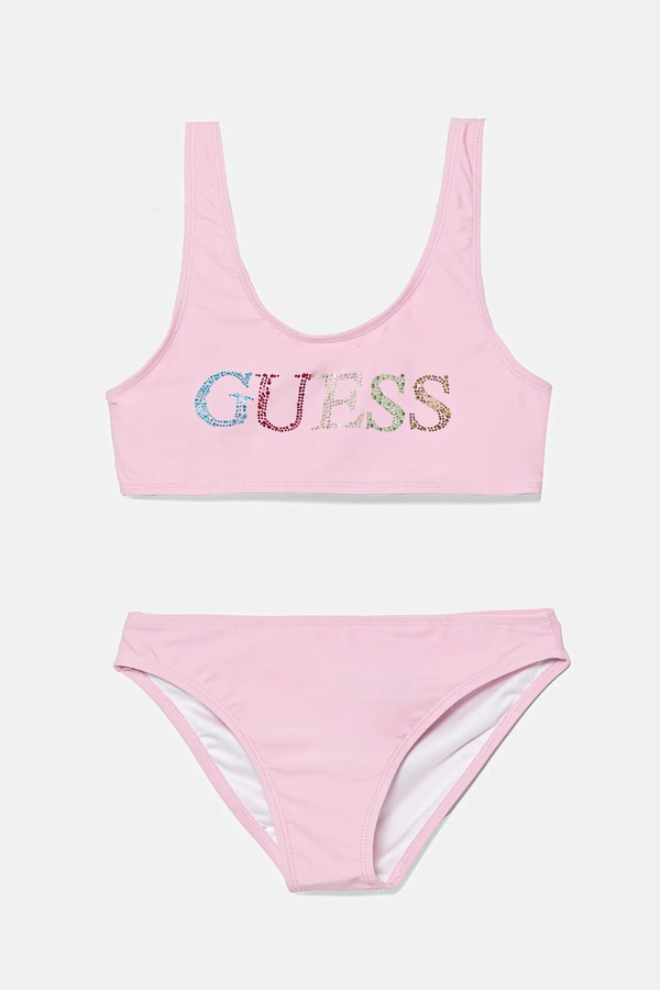 Роздільний дитячий купальник Guess 2-pack колір рожевий