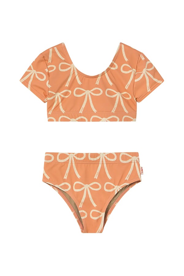 Роздільний дитячий купальник Tinycottons BOWS SWIM SET колір помаранчевий
