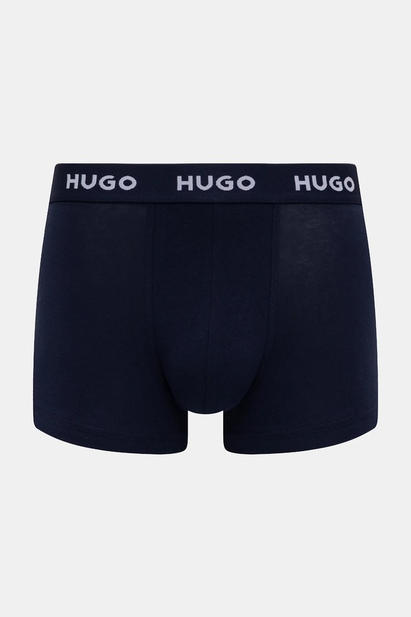 Боксери чоловічі бавовняні з еластаном TRUNK TRIPLET PACK 3-пак HUGO колір блакитний фото 2