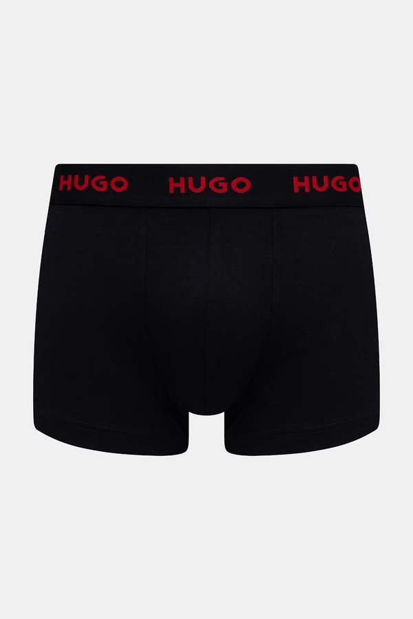 Боксеры мужские хлопковые с эластаном TRUNK TRIPLET PACK 3 шт. HUGO цвет зеленый