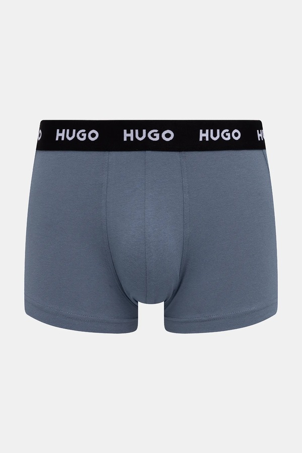 Боксери чоловічі бавовняні з еластаном TRUNK TRIPLET PACK 3-пак HUGO колір коричневий фото 4