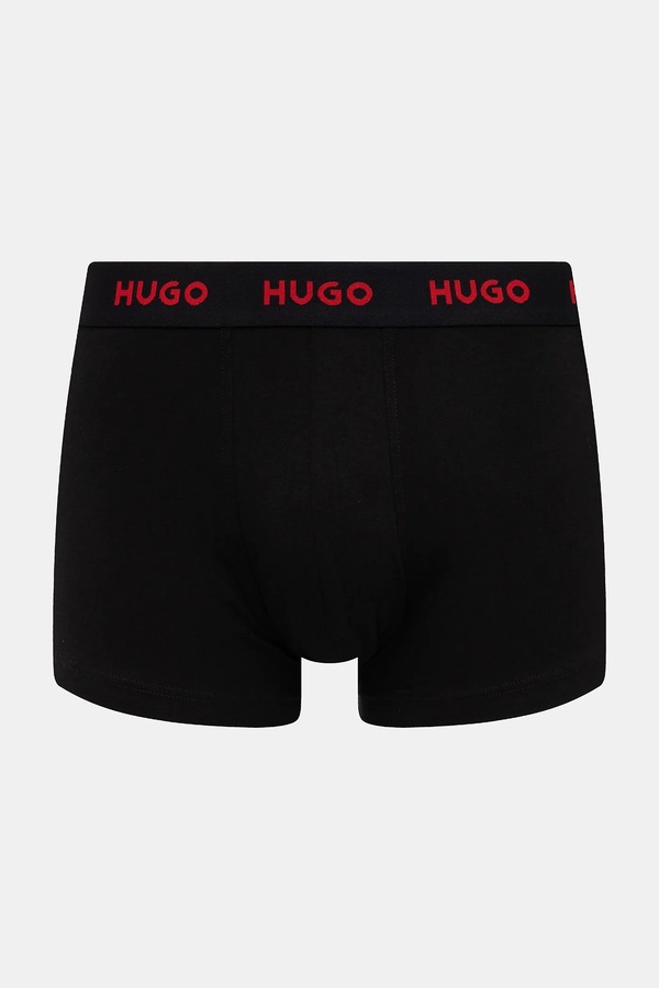 Боксеры мужские хлопковые с эластаном TRUNK TRIPLET PACK 3 шт. HUGO цвет черный