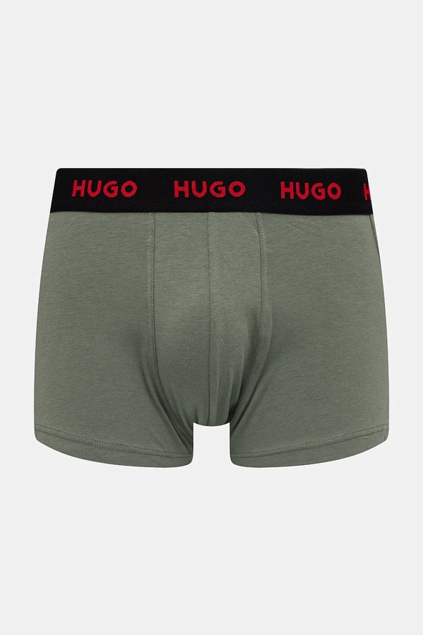 Боксери чоловічі бавовняні з еластаном TRUNK TRIPLET PACK 3 шт. HUGO колір чорний