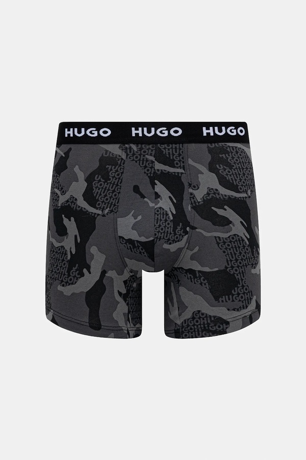 Боксеры мужские хлопковые с эластаном BOXERBR TRIPLET DESIGN 3 шт. HUGO цвет черный фото 2