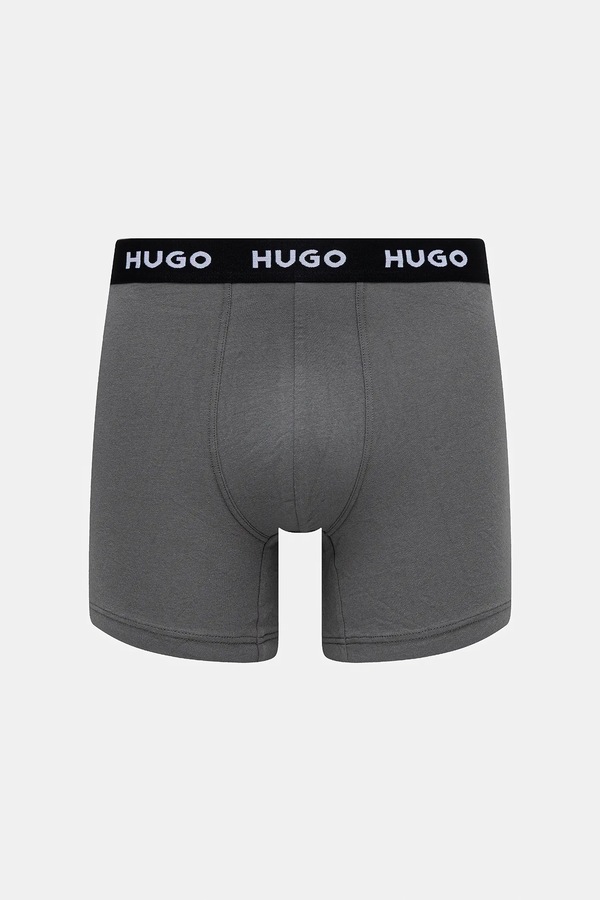 Боксери чоловічі бавовняні з еластаном BOXERBR TRIPLET DESIGN 3 шт. HUGO колір чорний фото 4