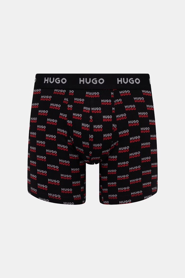 Боксери чоловічі бавовняні з еластаном BOXERBR TRIPLET DESIGN 3 шт. HUGO колір чорний фото 4