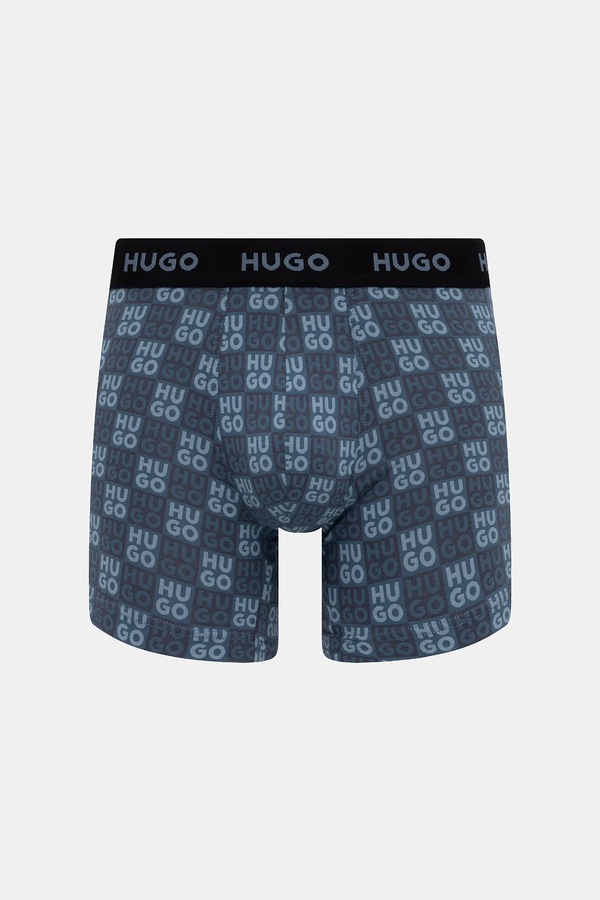 Боксеры мужские хлопковые с эластаном BOXERBR TRIPLET DESIGN 3-пак HUGO цвет черный
