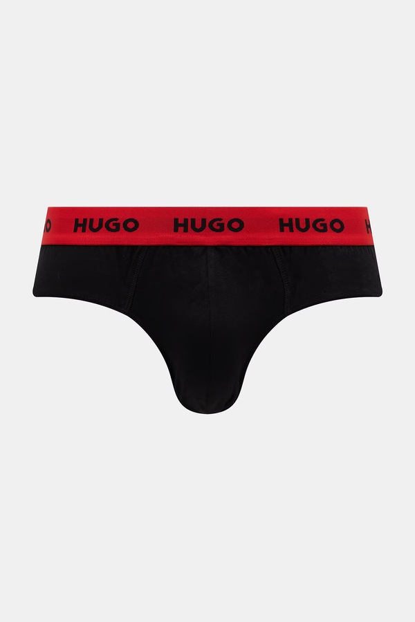 Слипы мужские хлопковые с эластаном HIPBRIEF TRIPLETPACK 3 шт. HUGO цвет серый фото 2