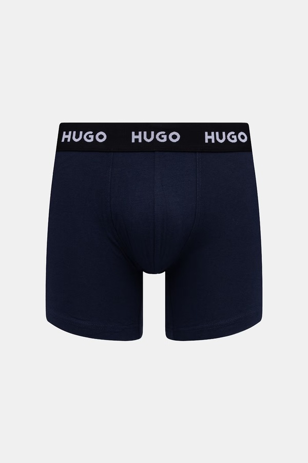 Боксеры мужские хлопковые с эластаном BOXERBR TRIPLET PACK 3 шт. HUGO цвет серый