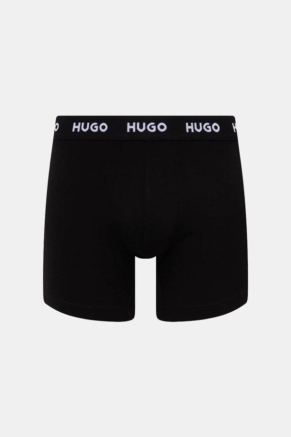 Боксеры мужские хлопковые с эластаном BOXERBR TRIPLET PACK 3-пак HUGO цвет черный