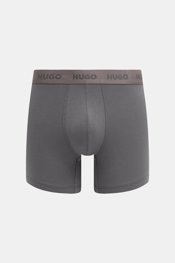 Боксери чоловічі бавовняні з еластаном HUGO BOXERBR TRIPLET PACK 3-pack колір чорний фото 3