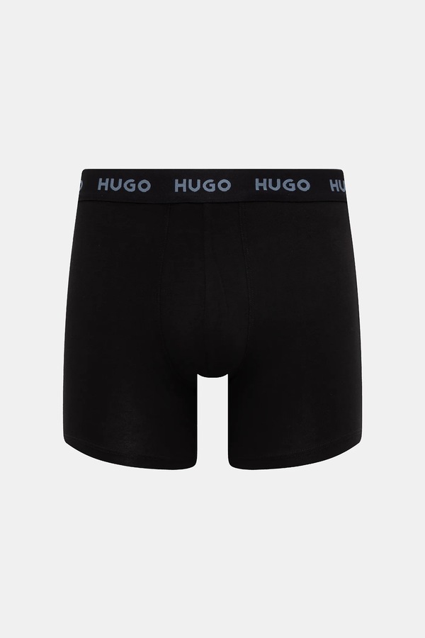 Боксери чоловічі бавовняні з еластаном BOXERBR TRIPLET PACK 3-пак HUGO колір чорний фото 4