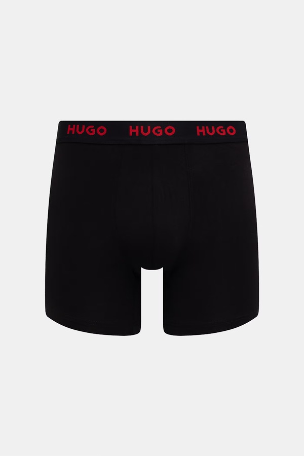 Боксеры мужские хлопковые с эластаном BOXERBR TRIPLET PACK 3-пак HUGO цвет черный