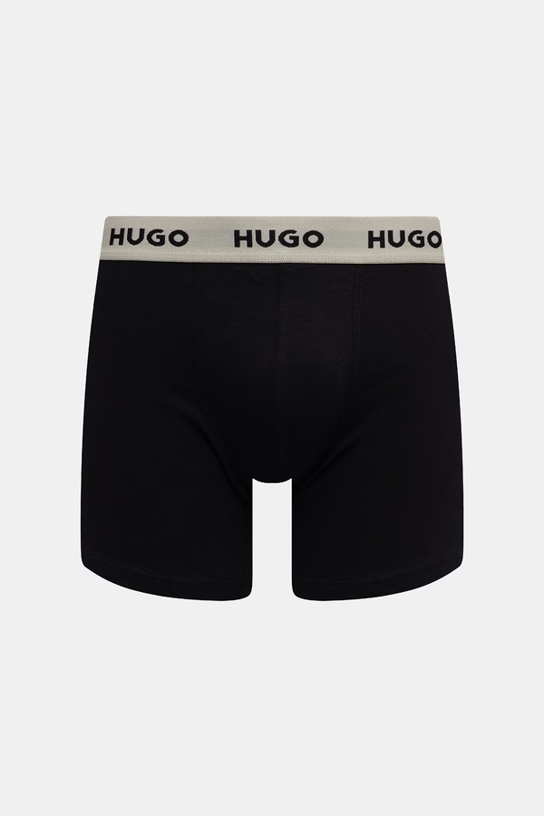 Боксеры мужские хлопковые с эластаном BOXERBR TRIPLET PACK 3 шт. HUGO цвет серый