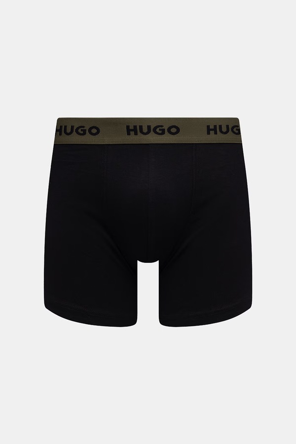 Боксеры мужские хлопковые с эластаном BOXERBR TRIPLET PACK 3 шт. HUGO цвет серый фото 2