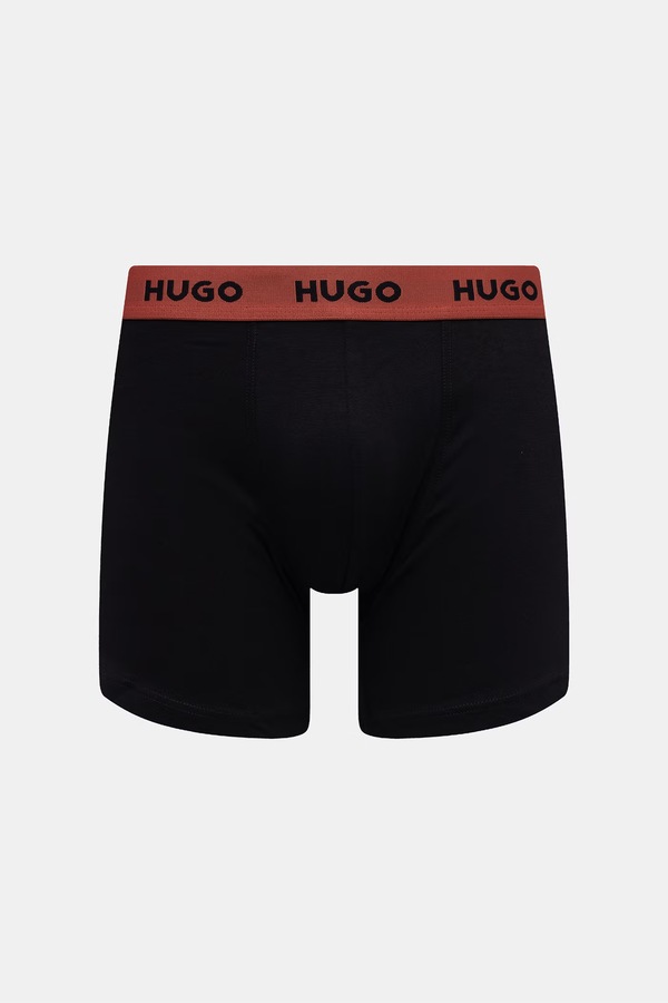 Боксери чоловічі бавовняні з еластаном BOXERBR TRIPLET PACK 3 шт. HUGO колір сірий фото 4