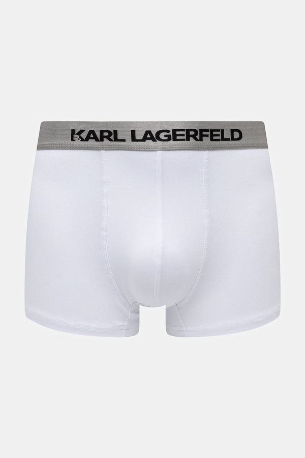 Облягаючі боксери чоловічі бавовняні з еластаном 3 шт. Karl Lagerfeld колір білий фото 3