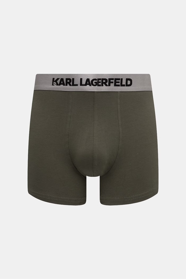 Облягаючі боксери чоловічі бавовняні з еластаном 3 шт. Karl Lagerfeld колір бежевий фото 2