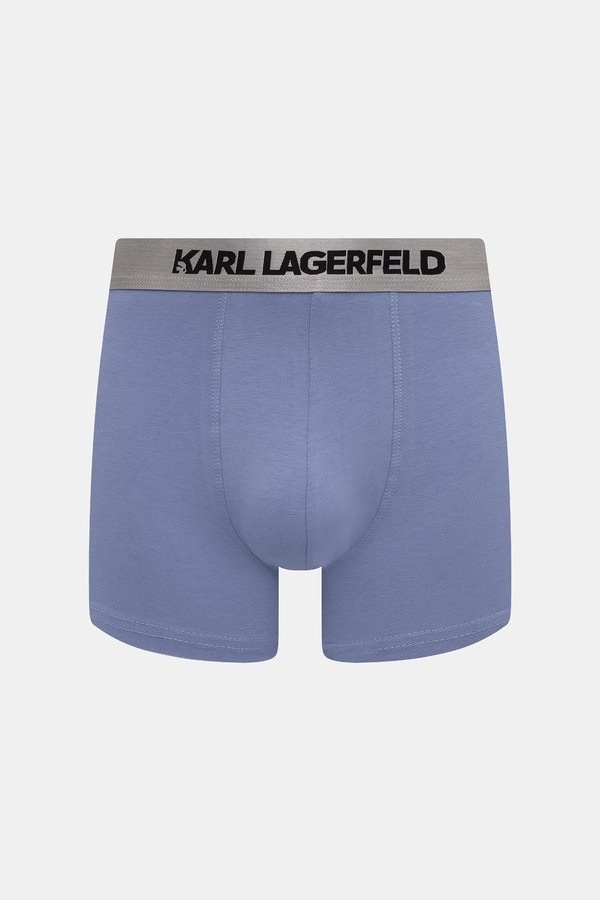 Облегающие боксеры мужские хлопковые с эластаном 3 шт. Karl Lagerfeld цвет голубой