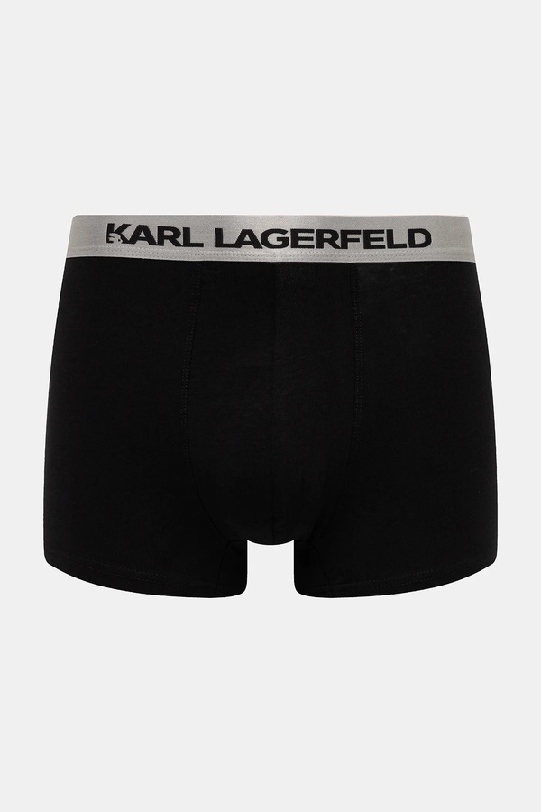 Облягаючі боксери чоловічі бавовняні з еластаном 3 шт. Karl Lagerfeld колір чорний фото 3