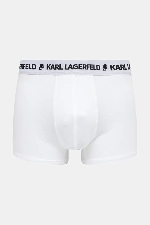 Облягаючі боксери чоловічі бавовняні з еластаном 3 шт. Karl Lagerfeld колір білий фото 4