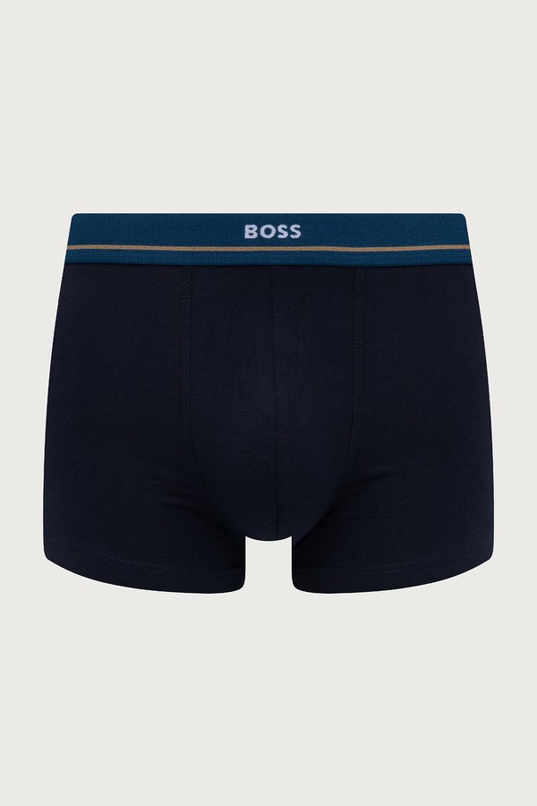 Боксери чоловічі бавовняні з еластаном Trunk 5P Essential 5 шт. BOSS колір темно-синій фото 4