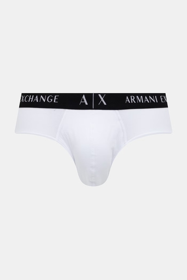 Сліпи чоловічі бавовняні з еластаном 3 шт. Armani Exchange колір білий