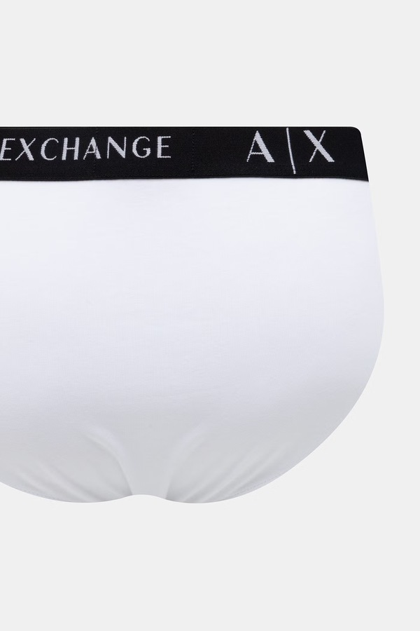 Сліпи чоловічі бавовняні з еластаном 3 шт. Armani Exchange колір білий фото 2