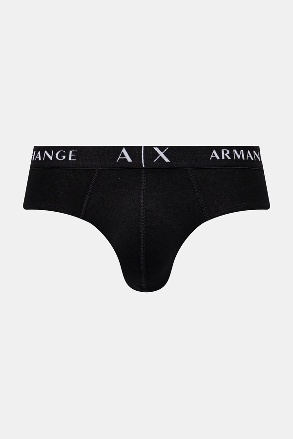 Сліпи чоловічі бавовняні з еластаном 3 шт. Armani Exchange колір чорний