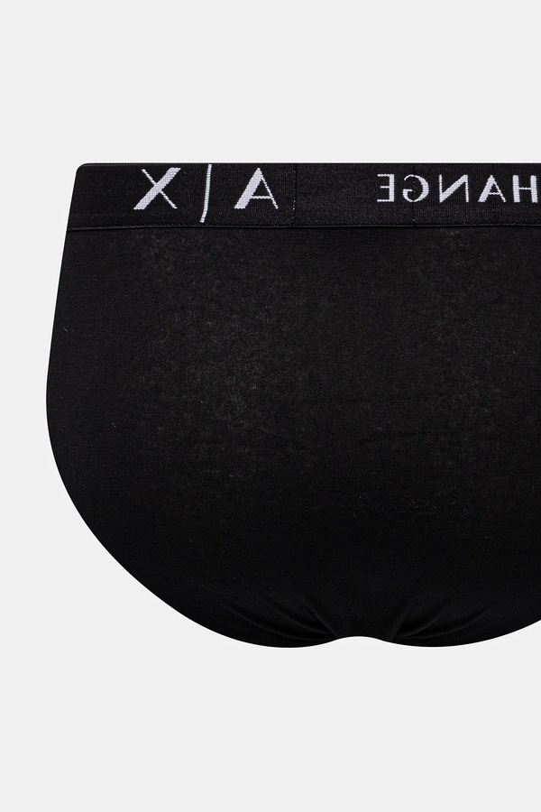 Сліпи чоловічі бавовняні з еластаном 3 шт. Armani Exchange колір чорний фото 2
