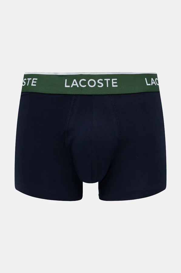 Облягаючі боксери чоловічі бавовняні з еластаном 3 шт. Lacoste колір темно-синій
