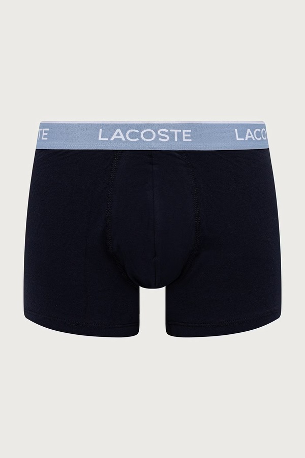 Облягаючі боксери чоловічі бавовняні з еластаном 3 шт. Lacoste колір темно-синій