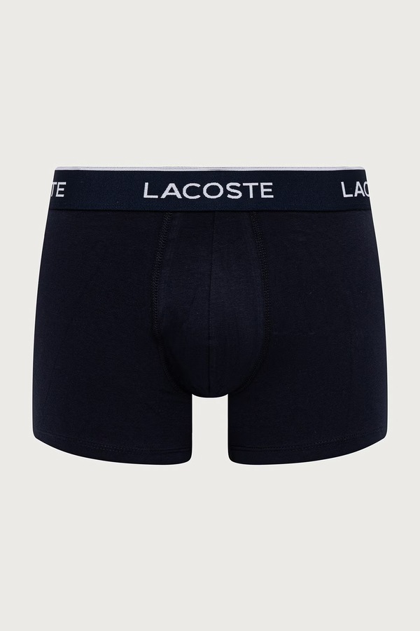 Облягаючі боксери чоловічі бавовняні з еластаном 3 шт. Lacoste колір темно-синій фото 4