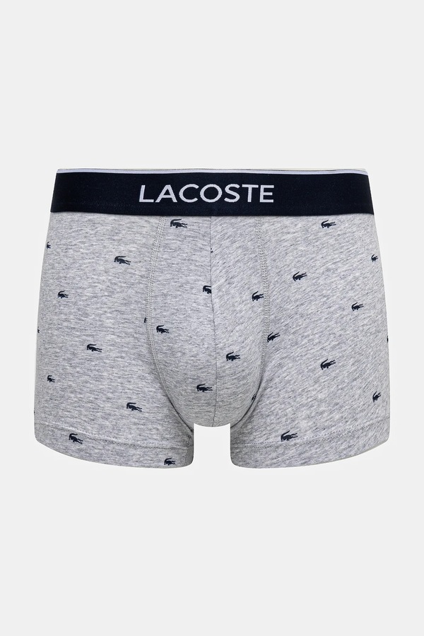 Облегающие боксеры мужские хлопковые с эластаном 3 шт. Lacoste цвет темно-синий
