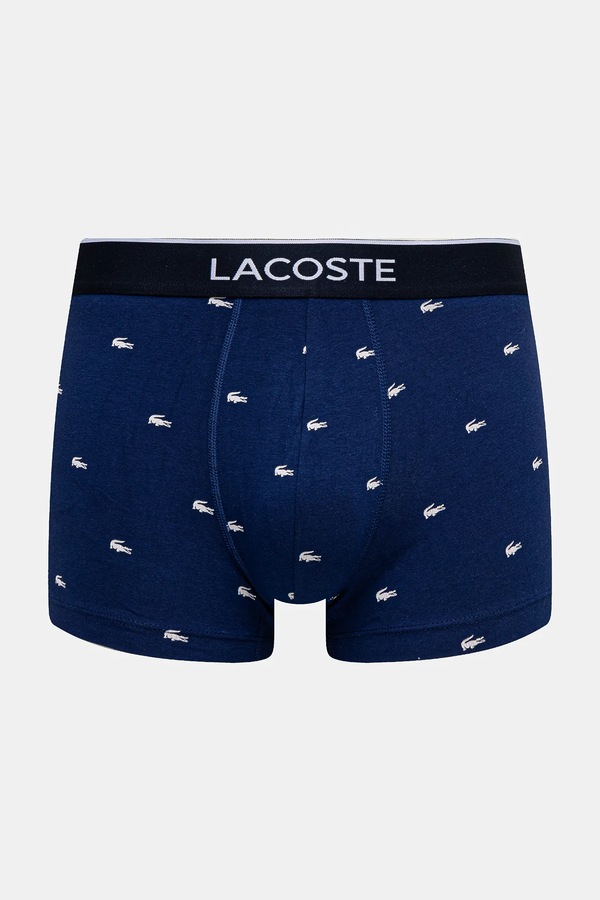 Облегающие боксеры мужские хлопковые с эластаном 3 шт. Lacoste цвет темно-синий фото 2