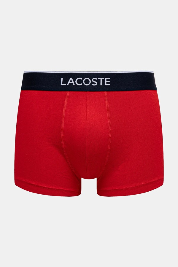 Облягаючі боксери чоловічі бавовняні з еластаном 3 шт. Lacoste колір темно-синій фото 4