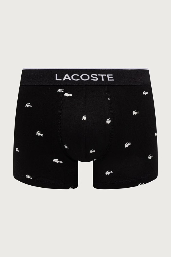Облегающие боксеры мужские хлопковые с эластаном 3 шт. Lacoste цвет черный