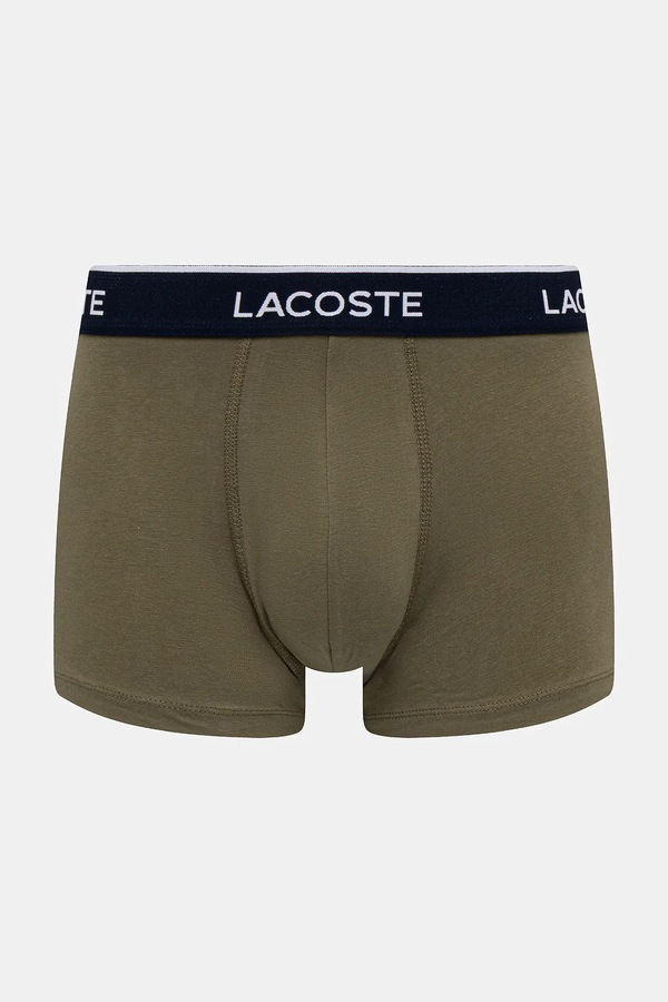 Облягаючі боксери чоловічі бавовняні з еластаном 3 шт. Lacoste колір темно-синій фото 4