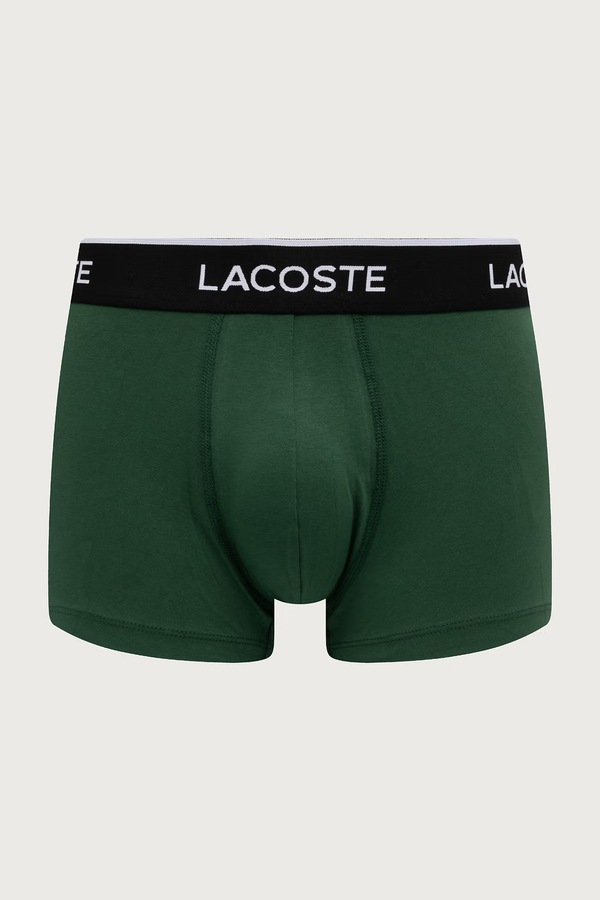 Облягаючі боксери чоловічі бавовняні з еластаном 3 шт. Lacoste колір чорний фото 2