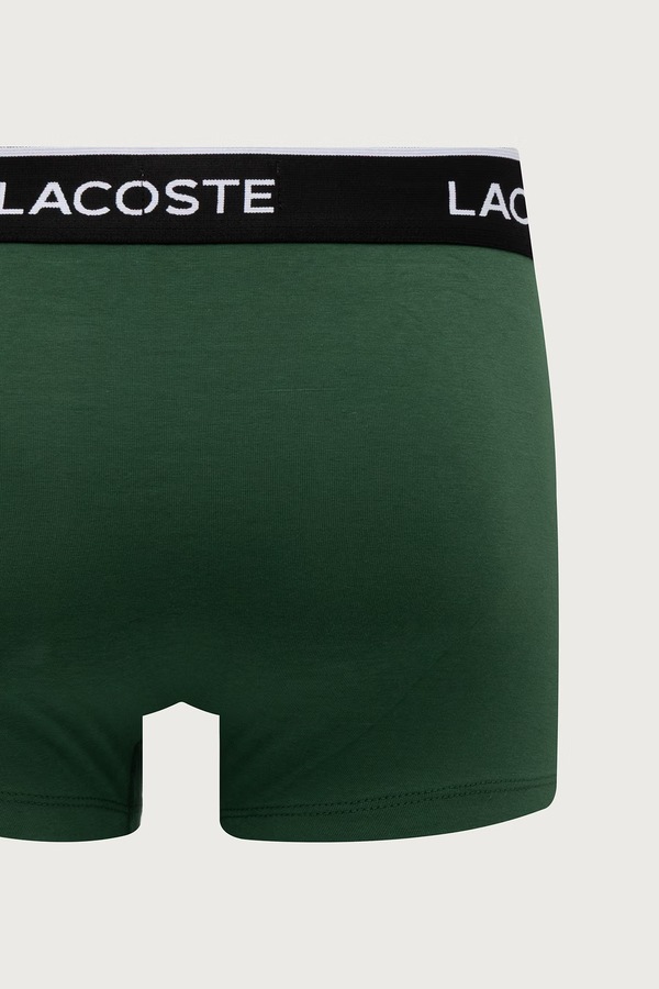Облягаючі боксери чоловічі бавовняні з еластаном 3 шт. Lacoste колір чорний фото 3