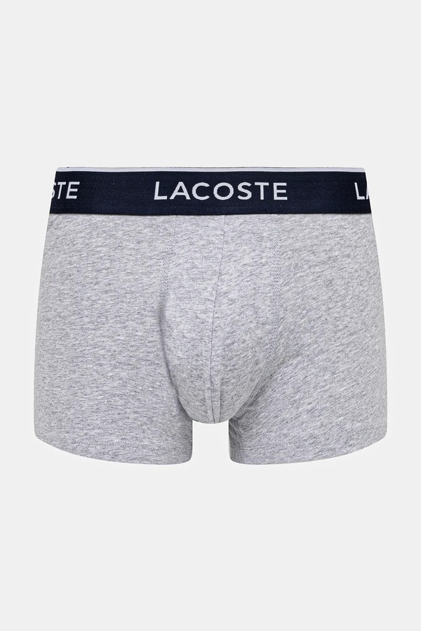 Облягаючі боксери чоловічі бавовняні з еластаном 3 шт. Lacoste колір сірий