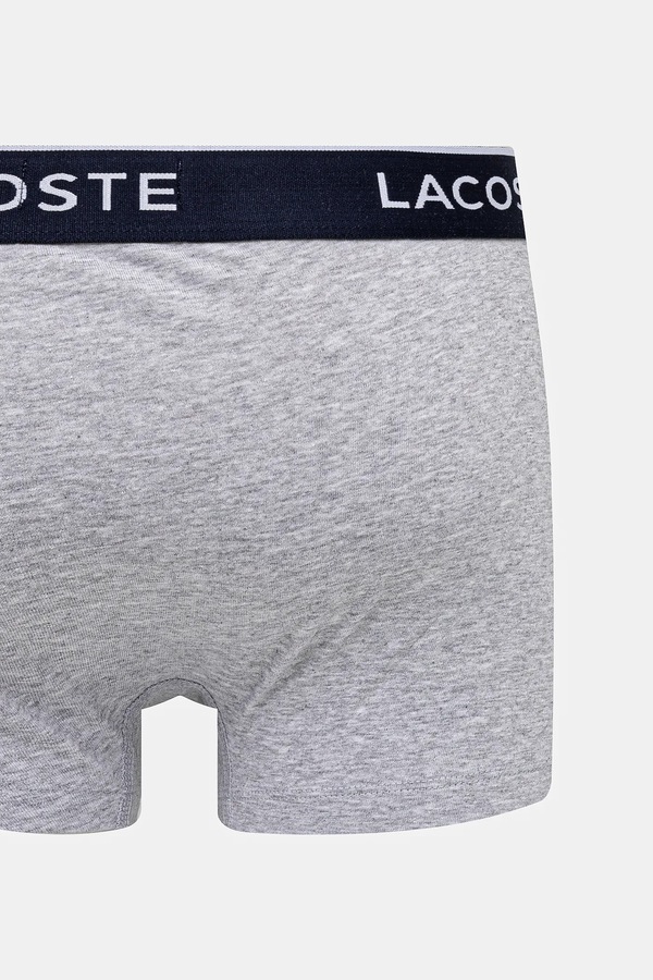 Облягаючі боксери чоловічі бавовняні з еластаном 3 шт. Lacoste колір сірий фото 2