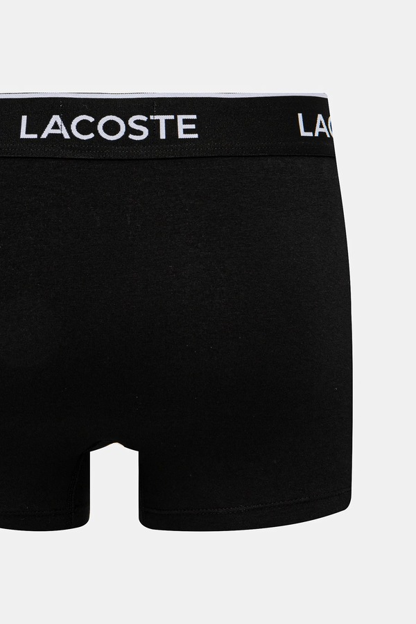 Облягаючі боксери чоловічі бавовняні з еластаном 3 шт. Lacoste колір чорний фото 2