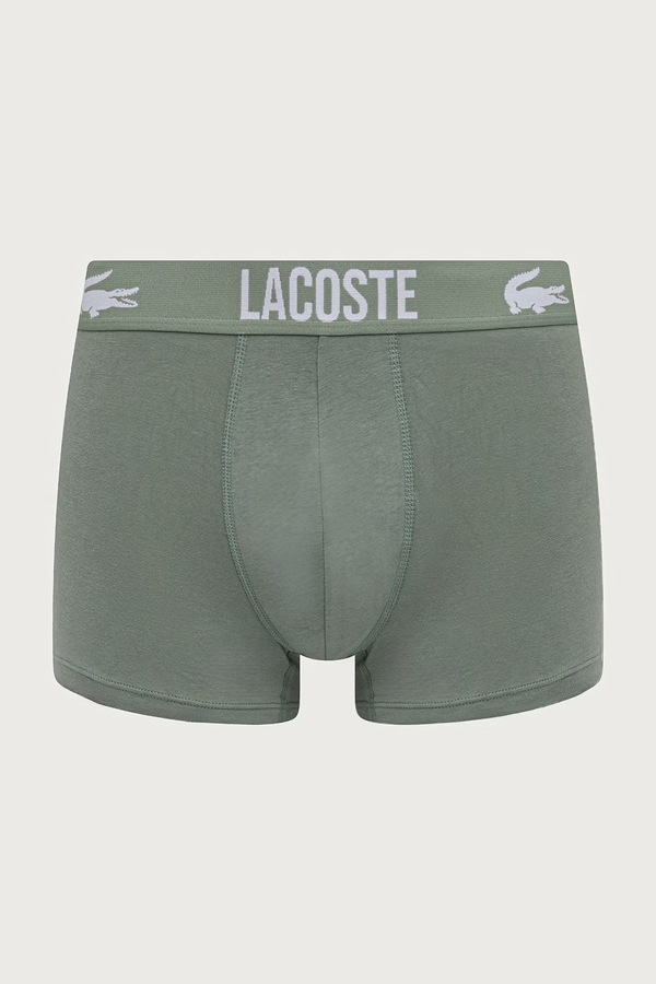 Боксеры мужские хлопковые с эластаном 3 шт. Lacoste цвет зеленый