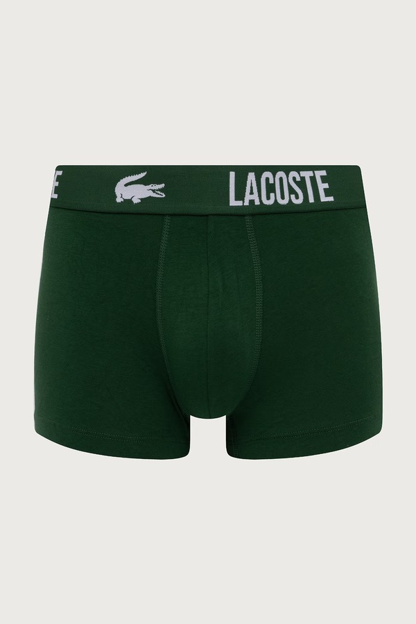 Боксеры мужские хлопковые с эластаном 3 шт. Lacoste цвет зеленый фото 2