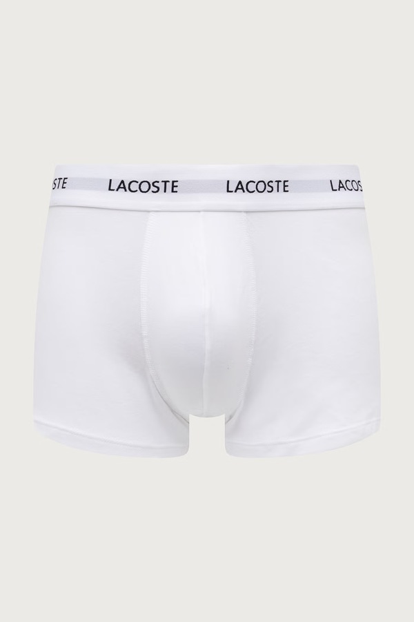 Облягаючі боксери чоловічі бавовняні з еластаном 3 шт. Lacoste колір білий