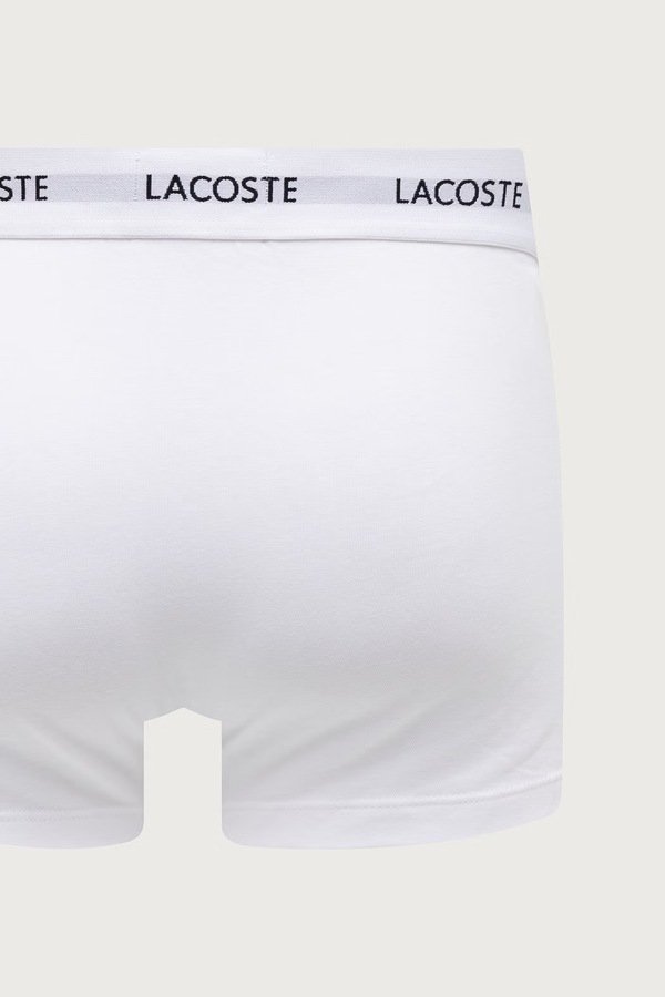 Облягаючі боксери чоловічі бавовняні з еластаном 3 шт. Lacoste колір білий фото 2