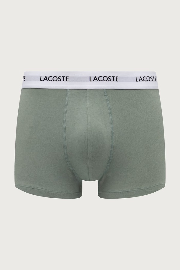 Облегающие боксеры мужские хлопковые с эластаном 3 шт. Lacoste цвет зеленый